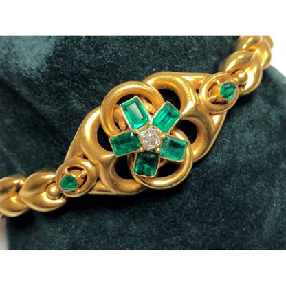 EMERALD DIAMOND GOLD BRACELET