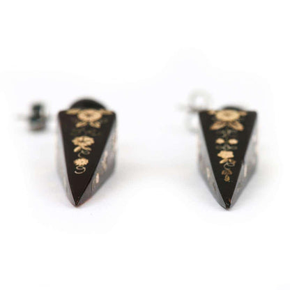 Antique Victorian Yellow Gold and Silver Pique Drop Earrings, Circa 1870