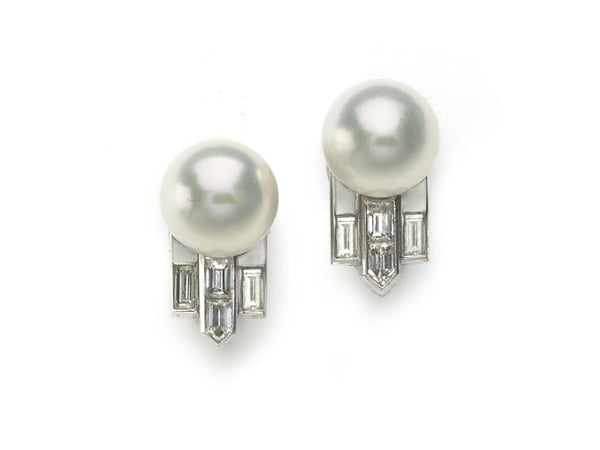 Pearl Diamond Gold Earrings