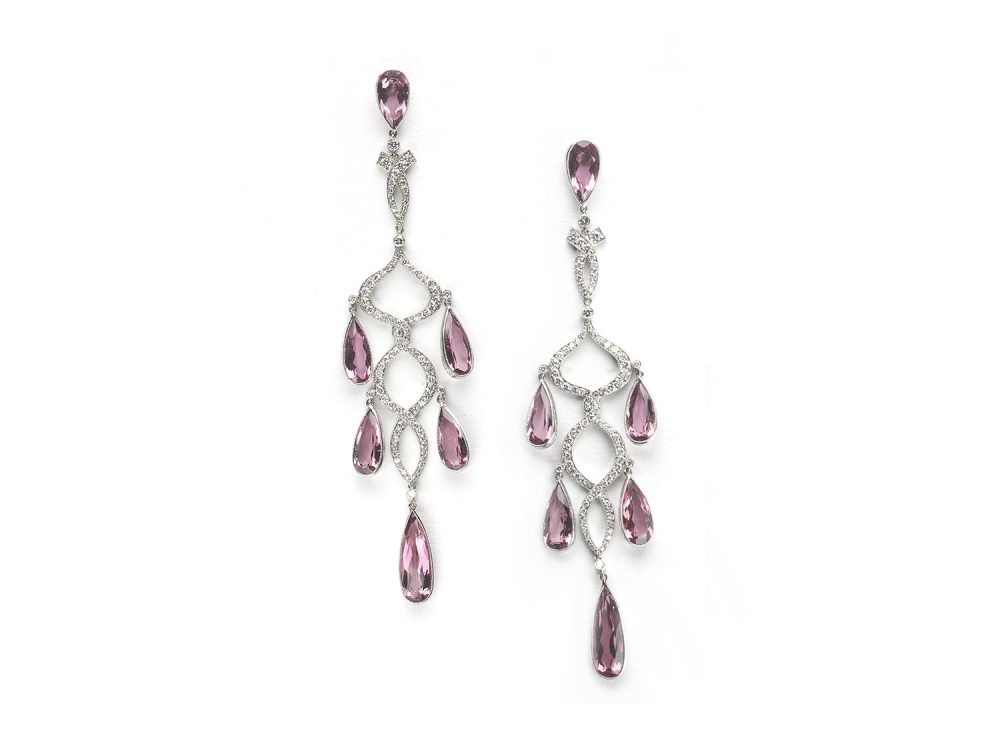 Morganite Diamond Chandelier Earrings