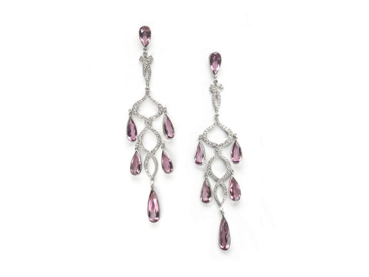 Morganite Diamond Chandelier Earrings