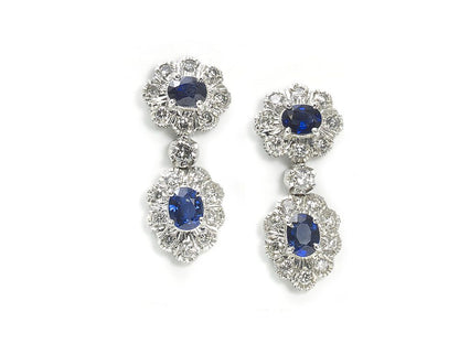 Sapphire Diamond Gold Earrings