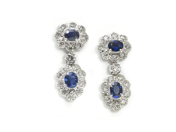 Sapphire Diamond Gold Earrings