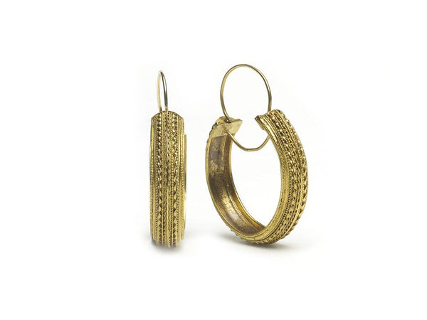 Antique Victorian Gold Hoop Earrings