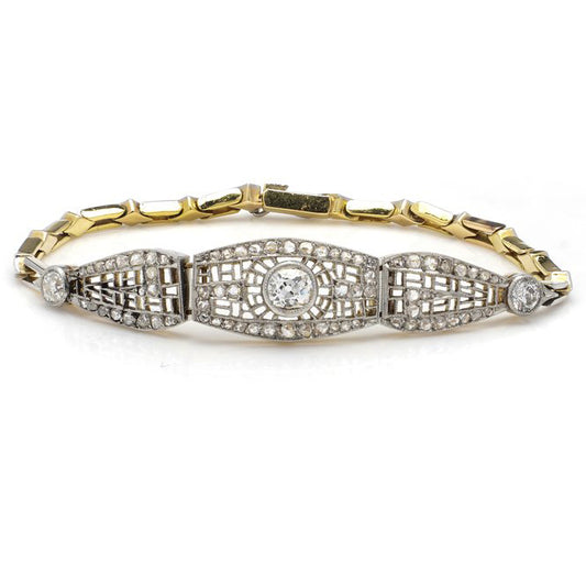 Edwardian Antique 1.35ct Old Cut Diamond Bracelet