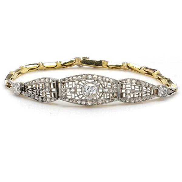Edwardian Antique 1.35ct Old Cut Diamond Bracelet