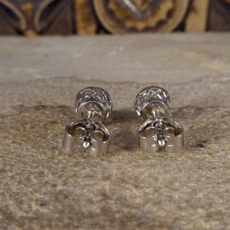 Edwardian 1.45ct Old Cut Diamond Collar Set Stud Earrings