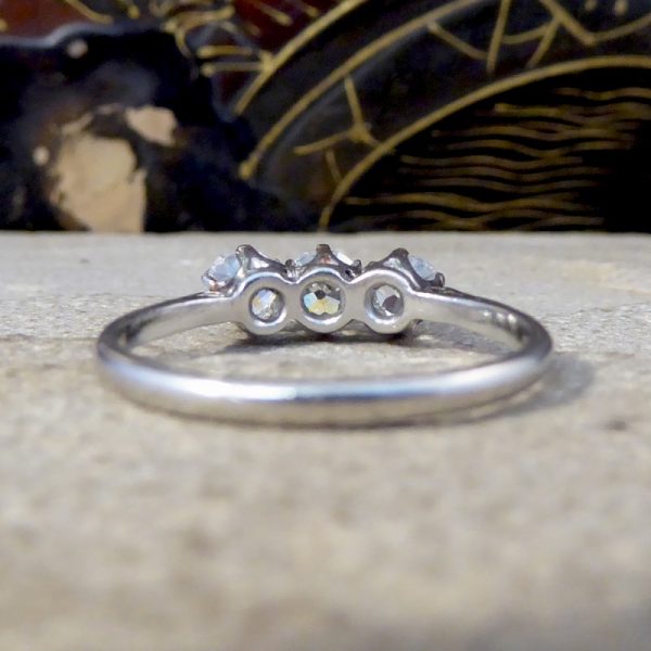 Edwardian Antique 1.05ct Three Stone Old European Cut Diamond Ring