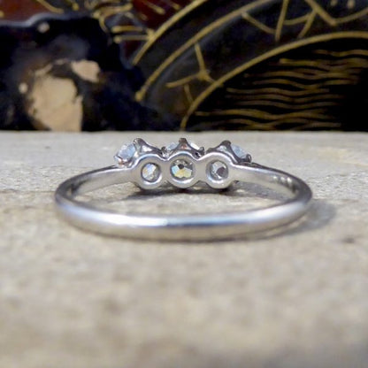 Edwardian Antique 1.05ct Three Stone Old European Cut Diamond Ring