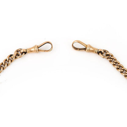 Antique Edwardian 15ct Gold Curb Link Albert Chain Necklace