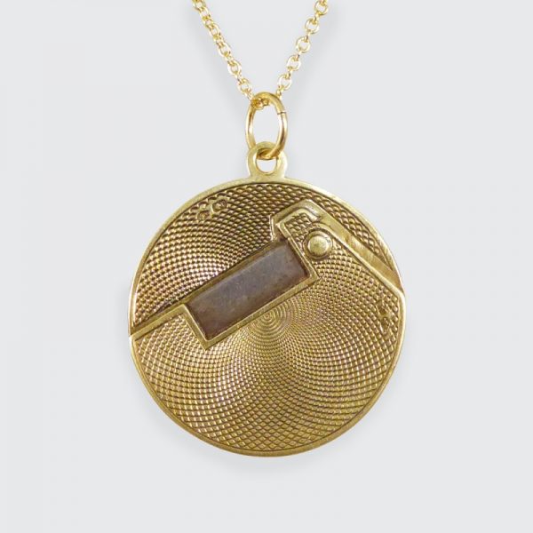 Edwardian Antique Gold Cigar Cutter Pendant on a Chain