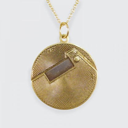 Edwardian Antique Gold Cigar Cutter Pendant on a Chain