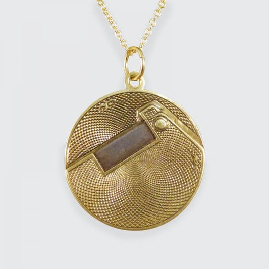 Edwardian Antique Gold Cigar Cutter Pendant on a Chain