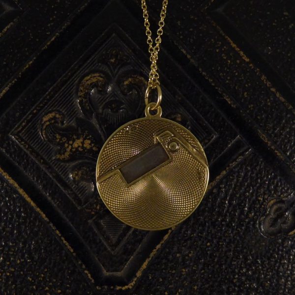 Edwardian Antique Gold Cigar Cutter Pendant on a Chain