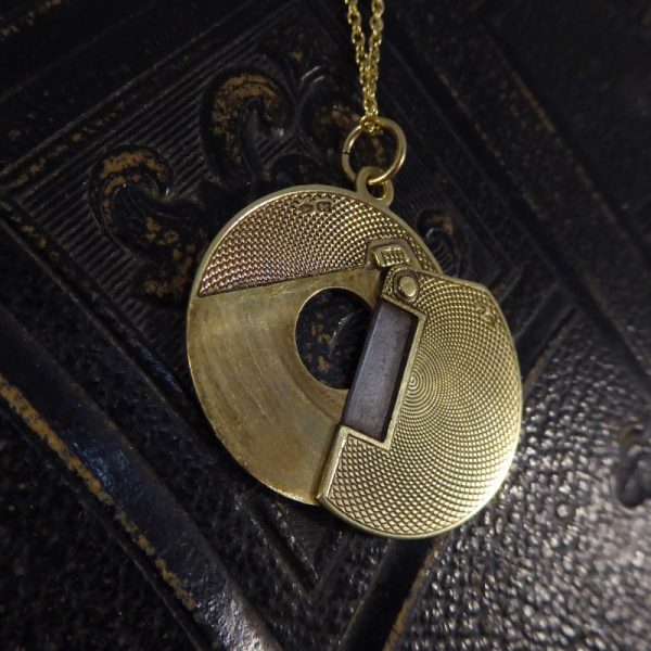 Edwardian Antique Gold Cigar Cutter Pendant on a Chain