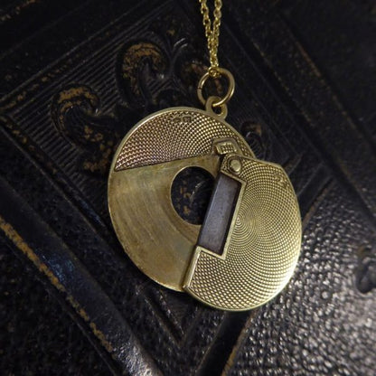 Edwardian Antique Gold Cigar Cutter Pendant on a Chain