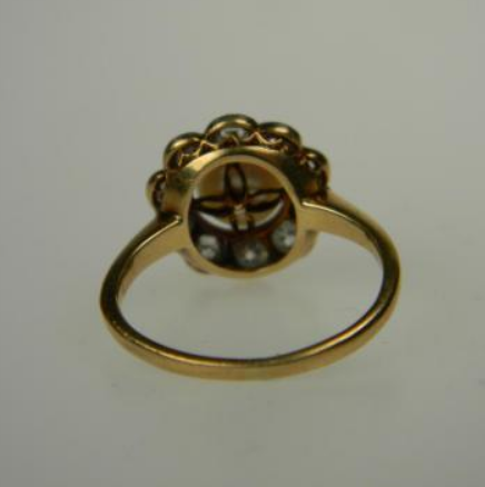 Edwardian Antique Natural Pearl and Diamond Cluster Ring