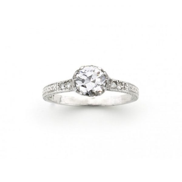 Edwardian Cut Diamond 0.62ct Platinum Ring