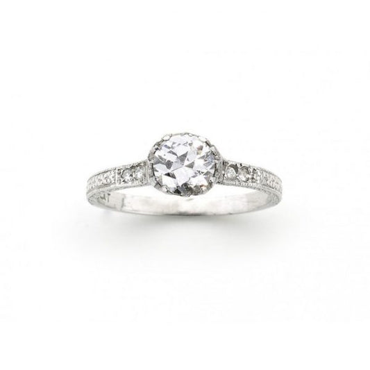 Edwardian Cut Diamond 0.62ct Platinum Ring