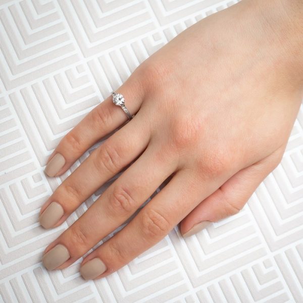 Edwardian Cut Diamond 0.62ct Platinum Ring