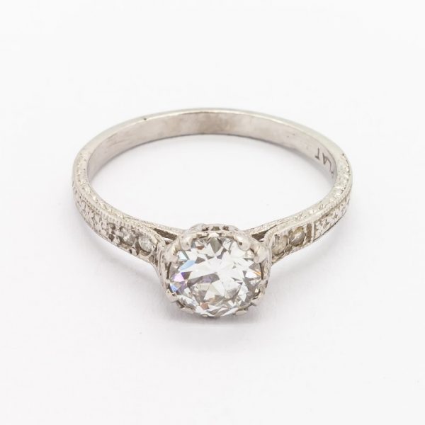 Edwardian Cut Diamond 0.62ct Platinum Ring