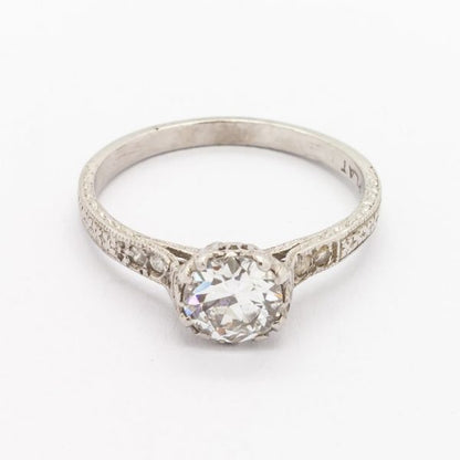 Edwardian Cut Diamond 0.62ct Platinum Ring