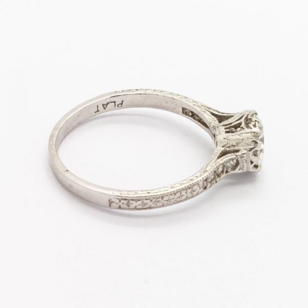 Edwardian Cut Diamond 0.62ct Platinum Ring