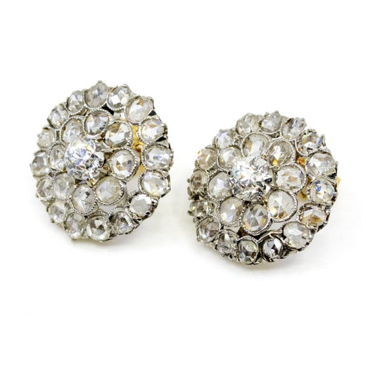 Edwardian Diamond Cluster Earrings