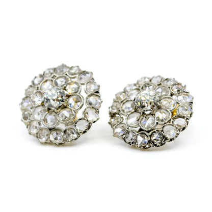 Edwardian Diamond Cluster Earrings