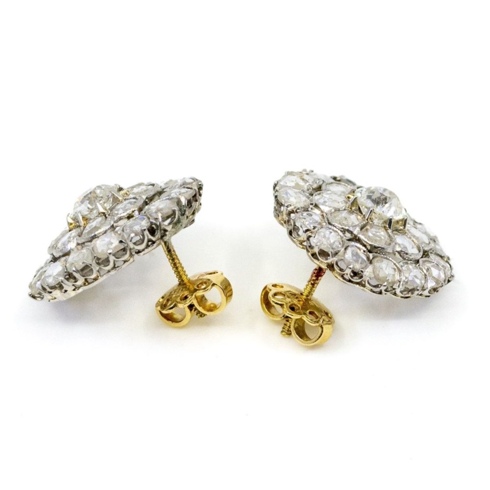 Edwardian Diamond Cluster Earrings