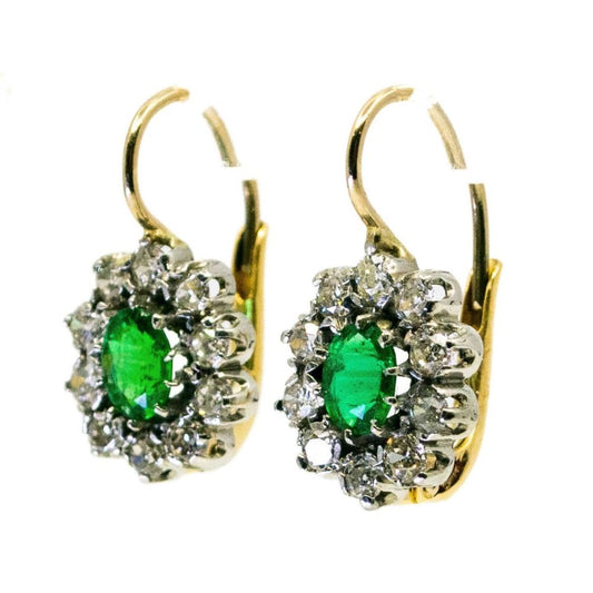 Edwardian Emerald and Diamond Earrings