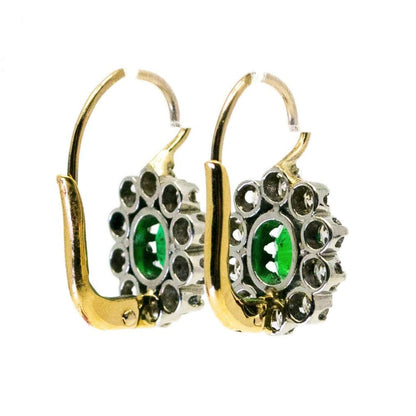 Edwardian Emerald and Diamond Earrings