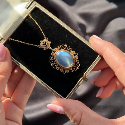 Edwardian Moonstone Pendant Necklace