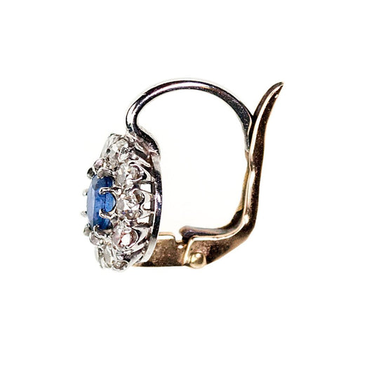Edwardian Sapphire and Diamond Platinum Earrings