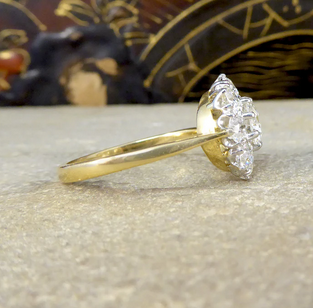 Edwardian Style 1.85ct Old Cut Diamond Daisy Cluster Ring