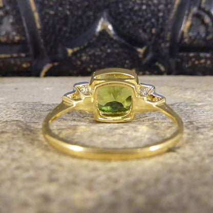 Edwardian Style 2.12ct Peridot and Diamond Ring