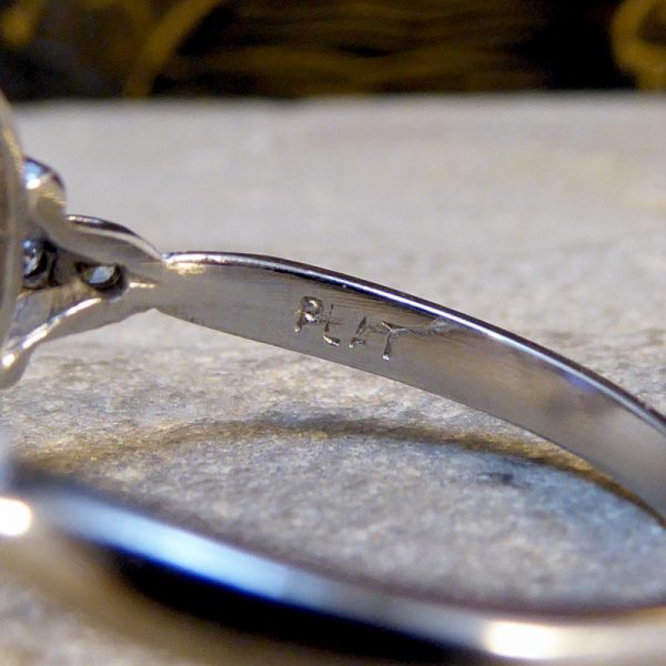 Edwardian Style Sapphire and Diamond Cluster Ring, Platinum