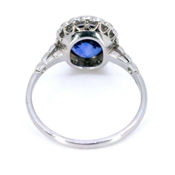 Edwardian Style Tanzanite and Diamond Cluster Ring