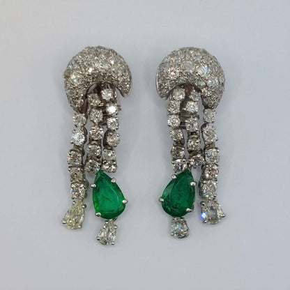 Emerald and Diamond Earrings by Pierre Sterlé