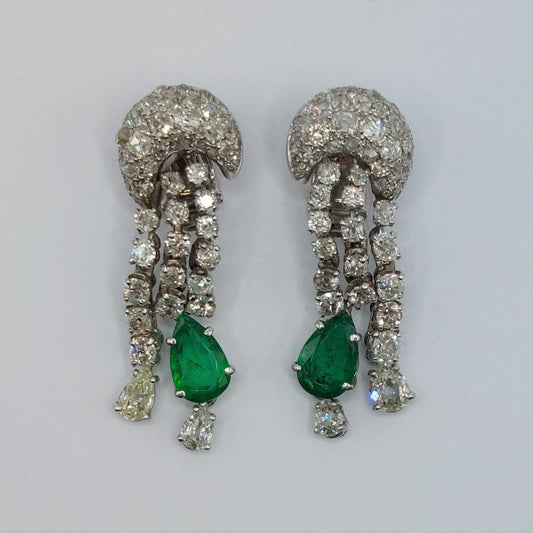 Emerald and Diamond Earrings by Pierre Sterlé