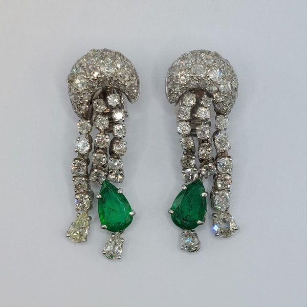 Emerald and Diamond Earrings by Pierre Sterlé