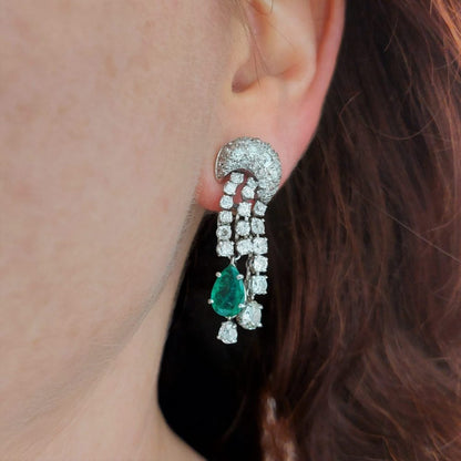 Emerald and Diamond Earrings by Pierre Sterlé