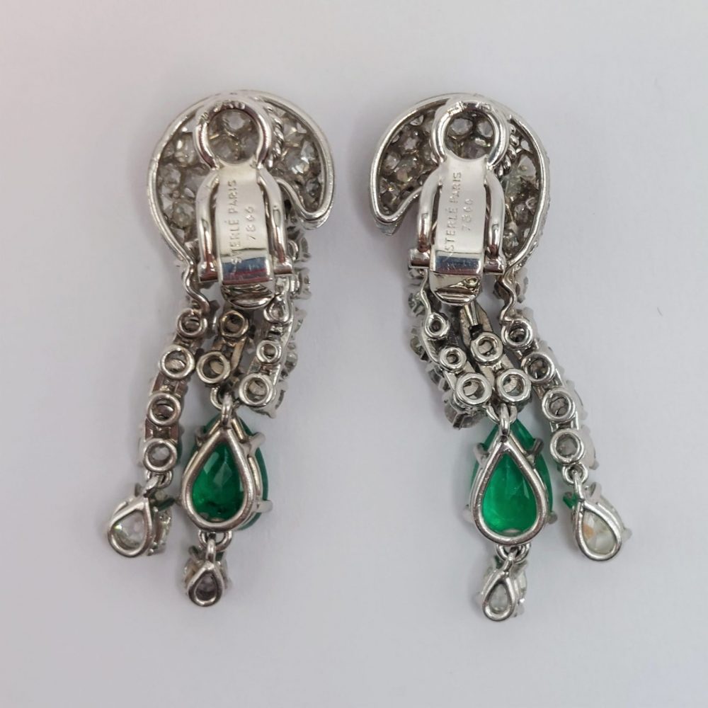 Emerald and Diamond Earrings by Pierre Sterlé