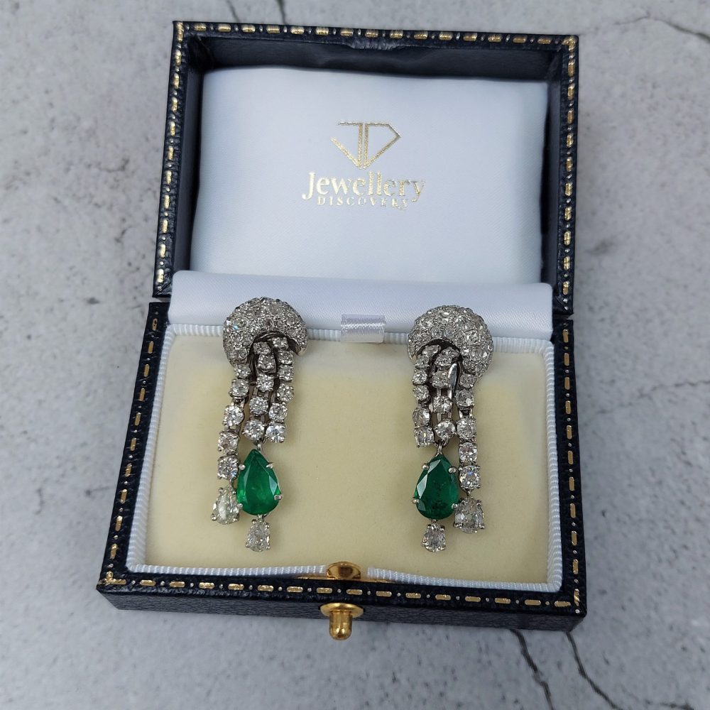 Emerald and Diamond Earrings by Pierre Sterlé