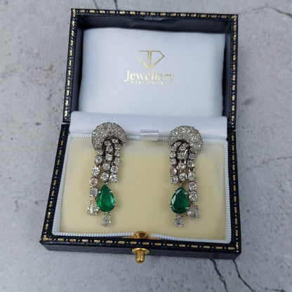Emerald and Diamond Earrings by Pierre Sterlé