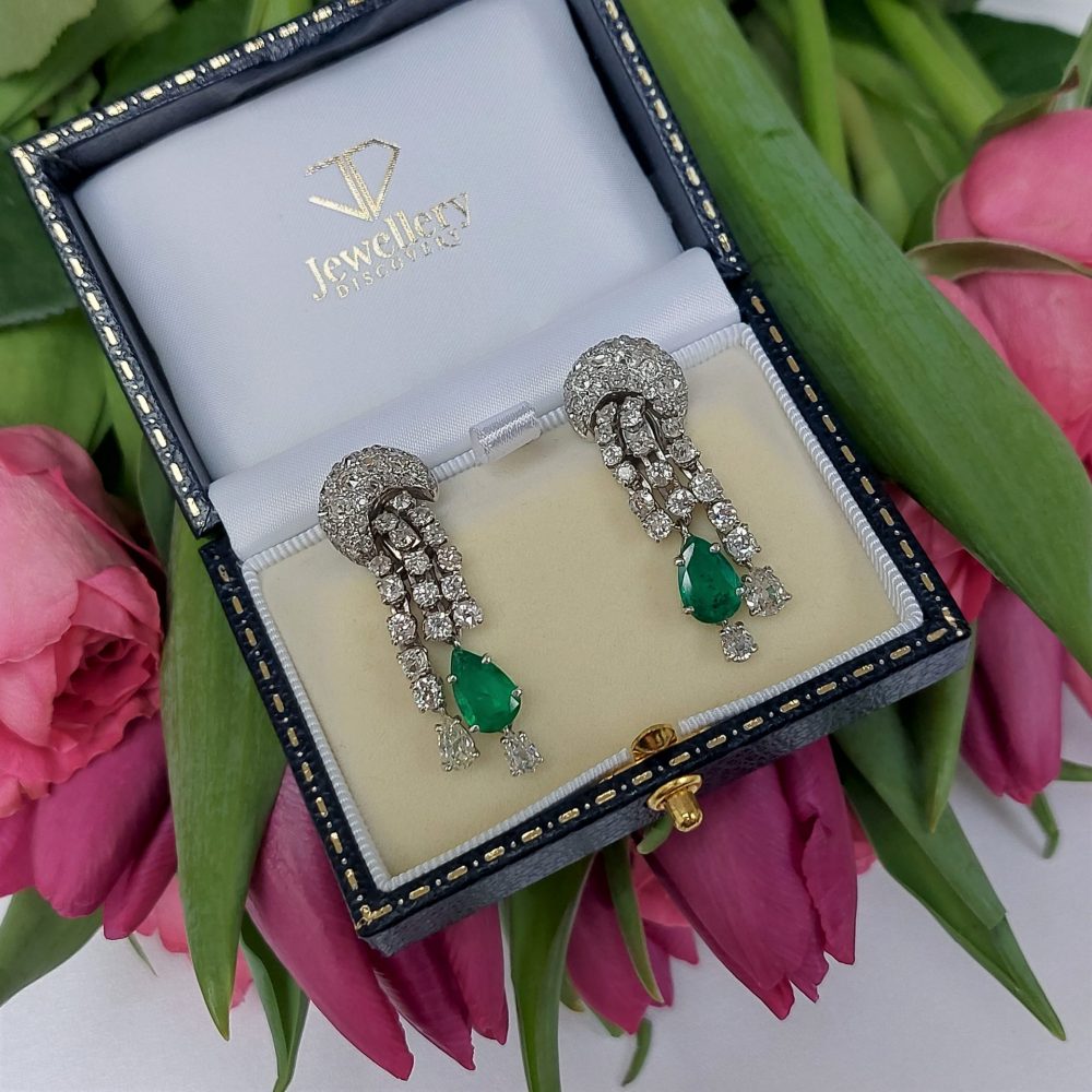 Emerald and Diamond Earrings by Pierre Sterlé