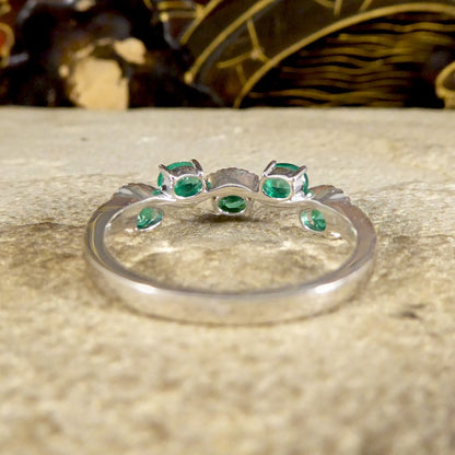 Emerald and Diamond Lazy River Band Ring