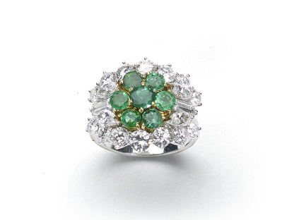 Exceptional Emerald Diamond Necklace Bracelet Suite