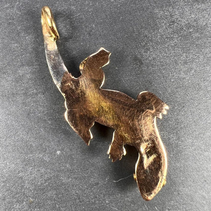 Antique Emerald and Gold Salamander Lizard Pendant 1.40 carats