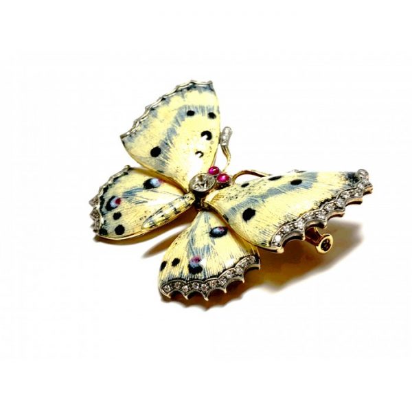 Enamel Butterfly Brooch